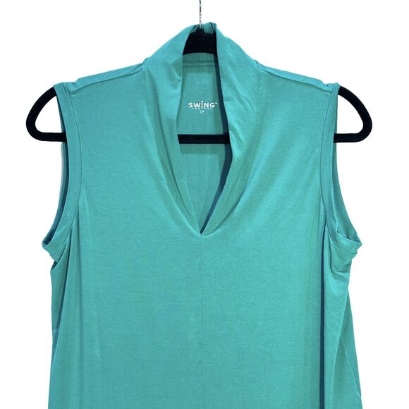 Swing Control Bamboo Sleeveless V-Neck Golf Jelly Bean Green Shirt Size S/P - Picture 2 of 11